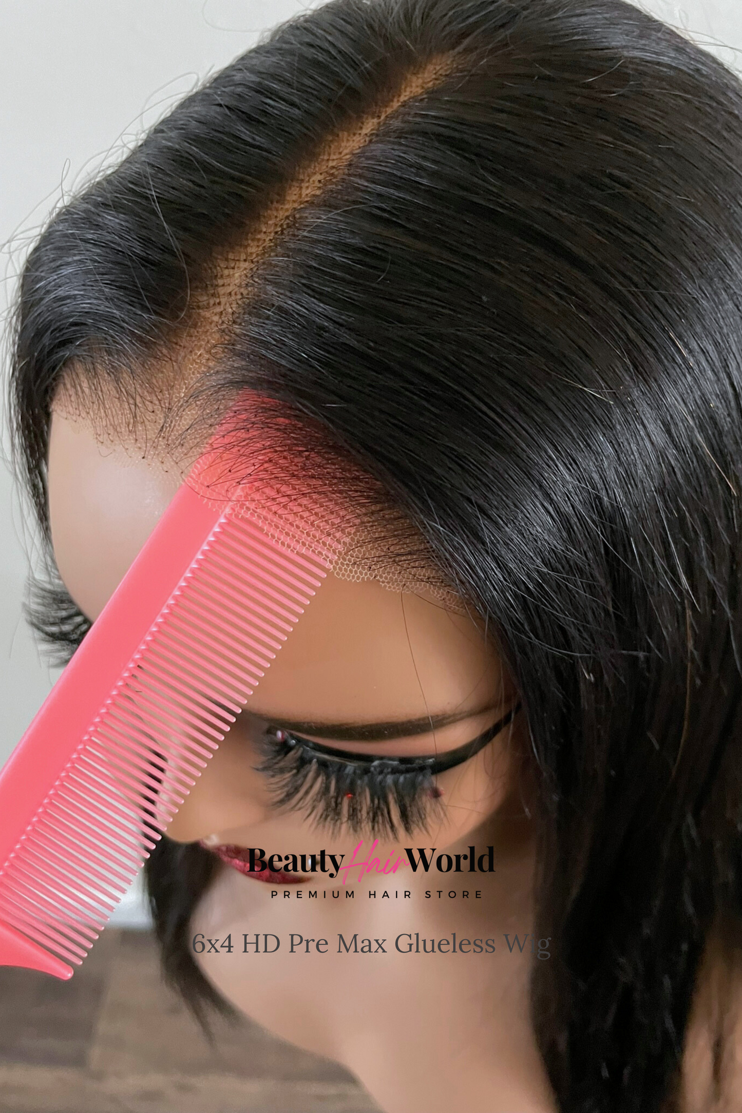 GLUELESS HD LACE WIG 6x4 STRAIGHT #1B