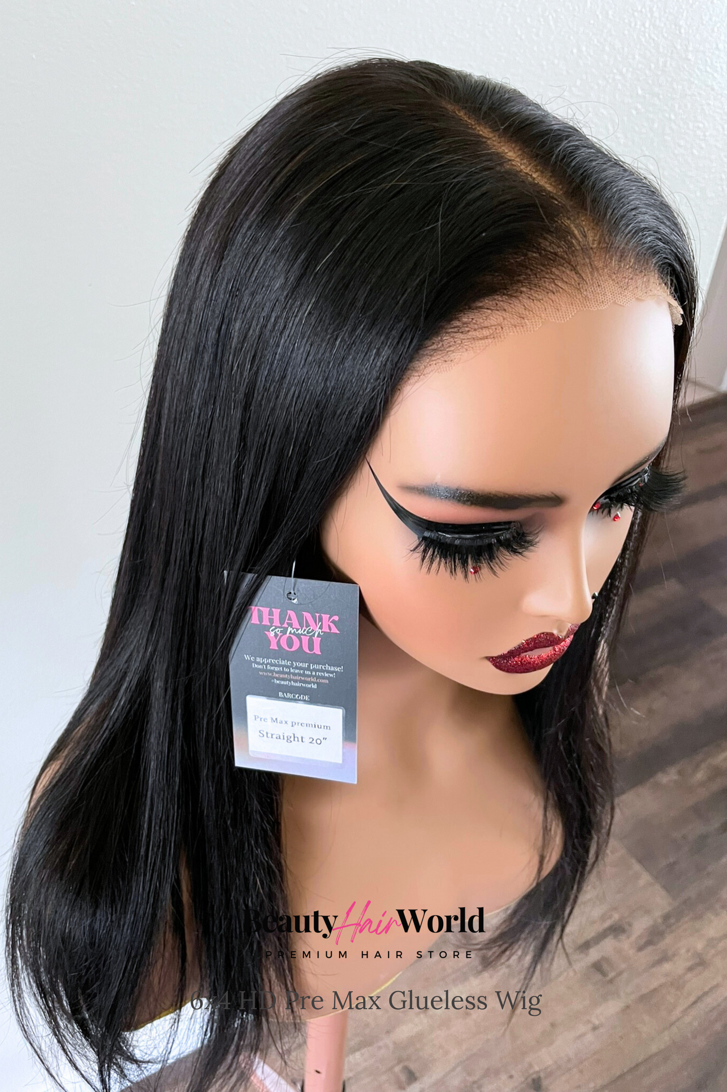 GLUELESS HD LACE WIG 6x4 STRAIGHT #1B