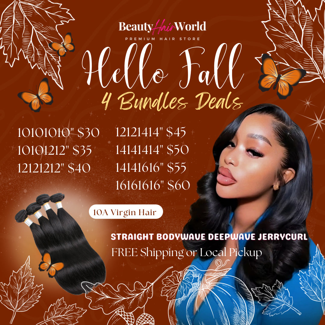 Fall Szn Special🍂🍁 4 Bundle Deal 10" to 16" Inch l 10A Straight, Bodywave, Deepwave, Jerry Curl