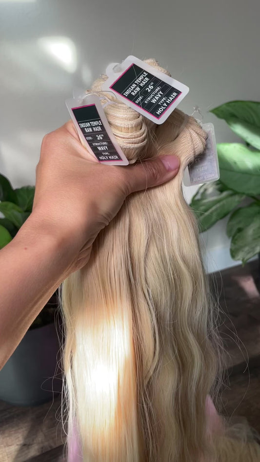 VIP Pro Raw Unprocessed Indian Temple Hair | 613 Blonde Bundle | Wavy