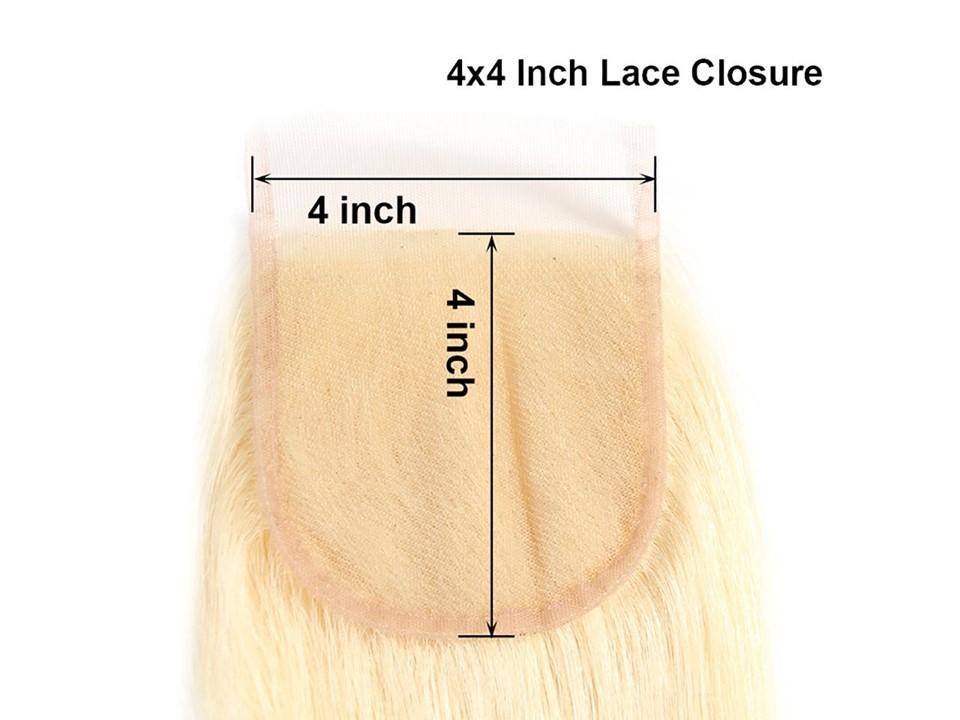 100% Indian Temple 613 Blonde | 4x4 Lace Closure | Wavy