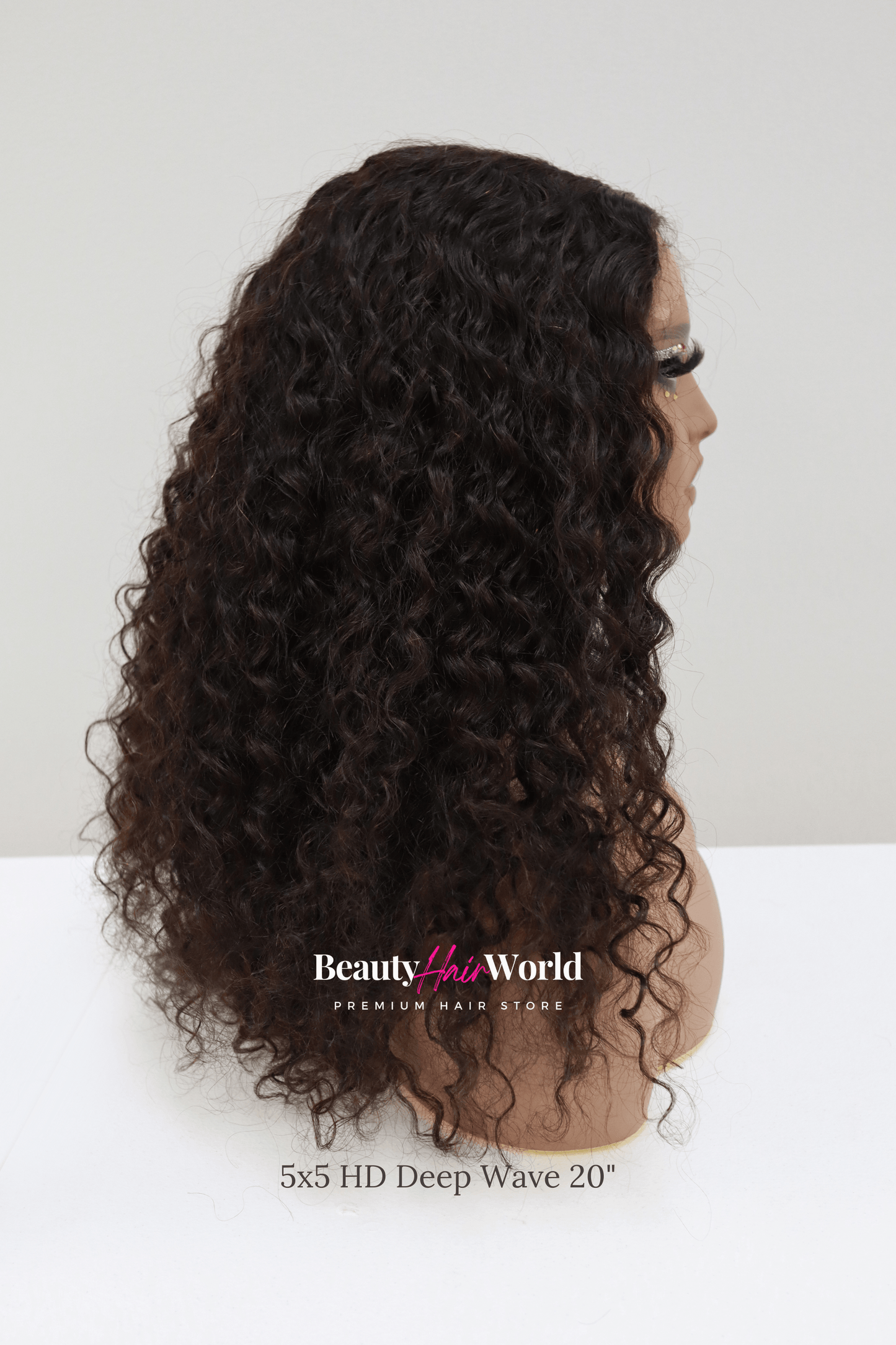 Glueless HD LACE WIG 5X5 DEEP CURLY #1B