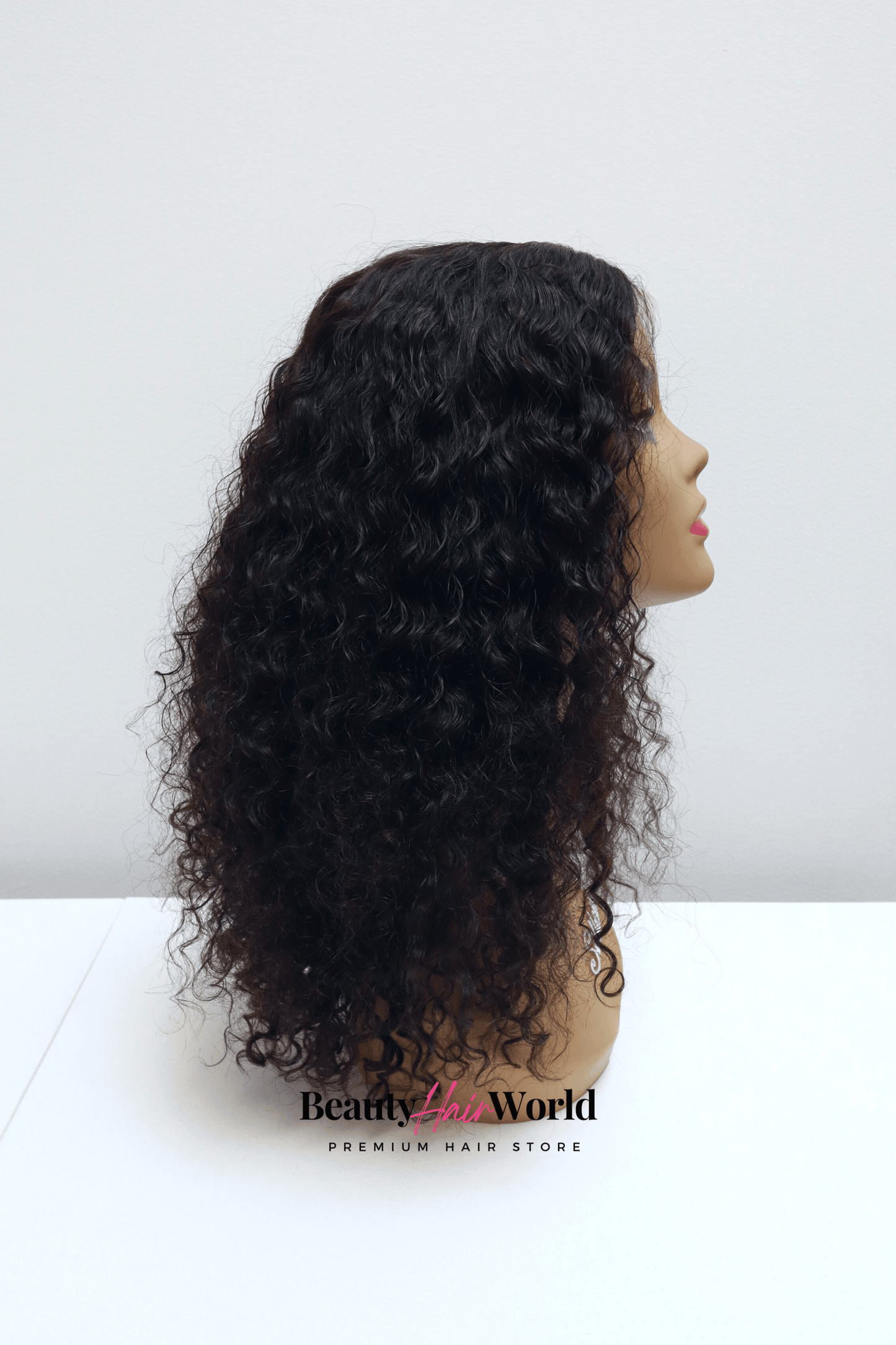 Glueless HD LACE WIG 5X5 DEEP CURLY #1B - BeautyHairWorld