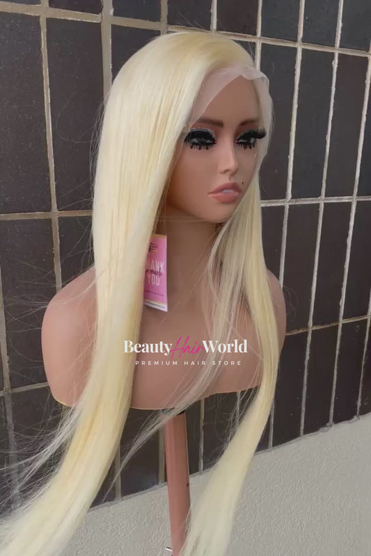 613 Blonde Straight 13x4 Transparent Lace Front Wig