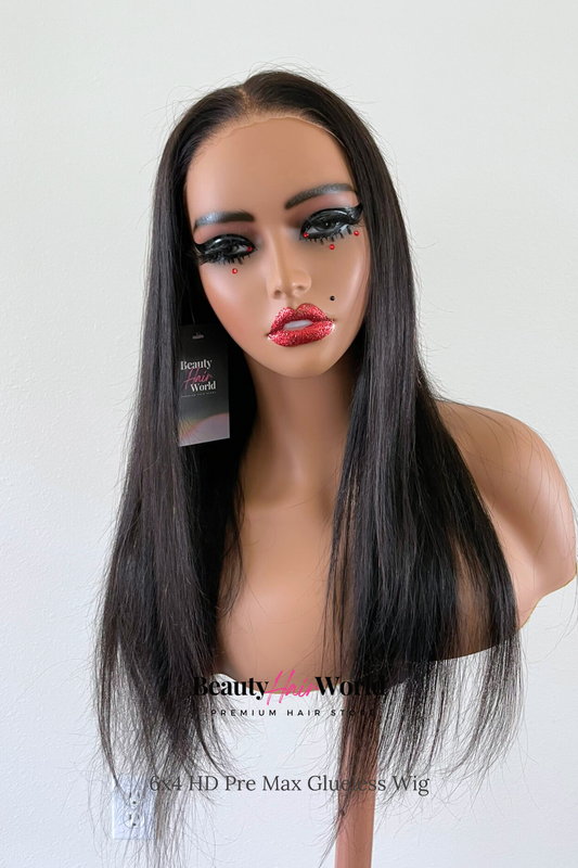 GLUELESS HD LACE WIG 6x4 STRAIGHT #1B