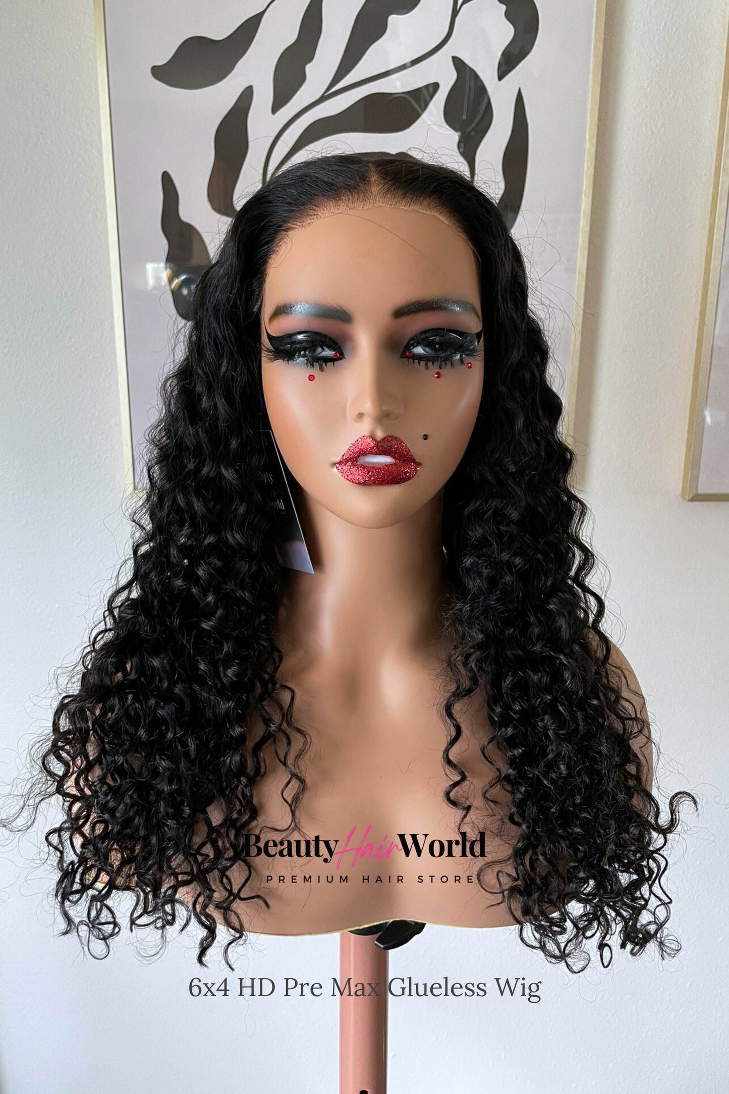 GLUELESS HD LACE WIG 6x4 WATER WAVE #1B