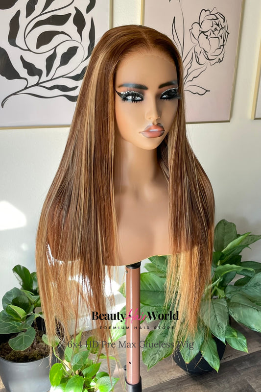 GLUELESS HD LACE WIG 6x4 Ombre 4/27 Straight 24"