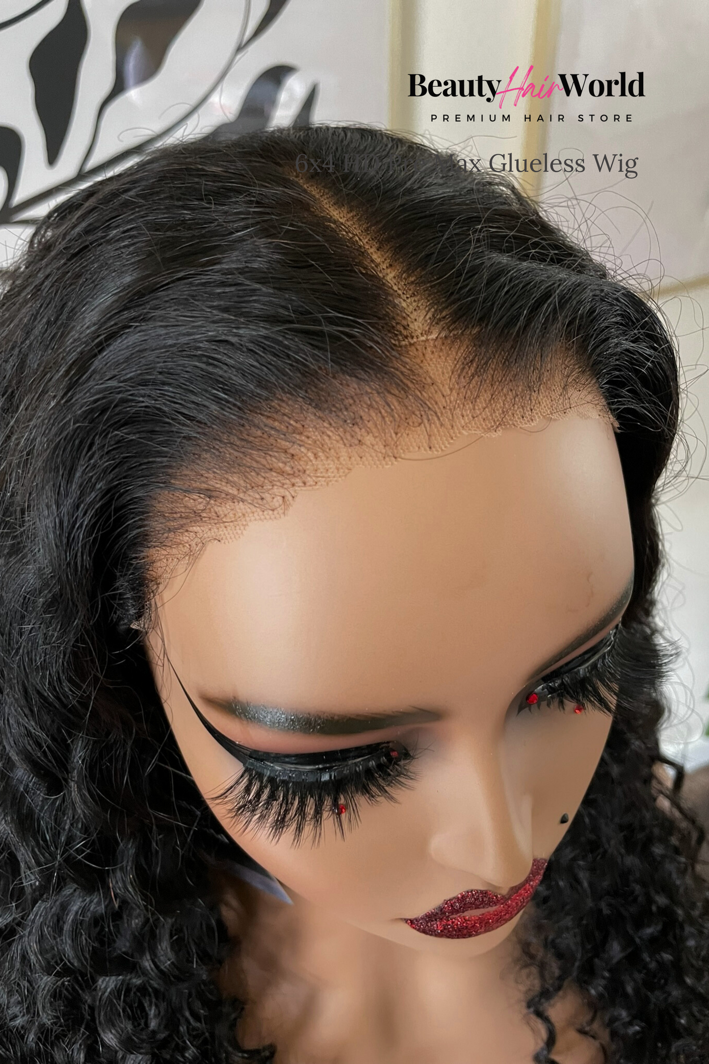 GLUELESS HD LACE WIG 6x4 WATER WAVE #1B