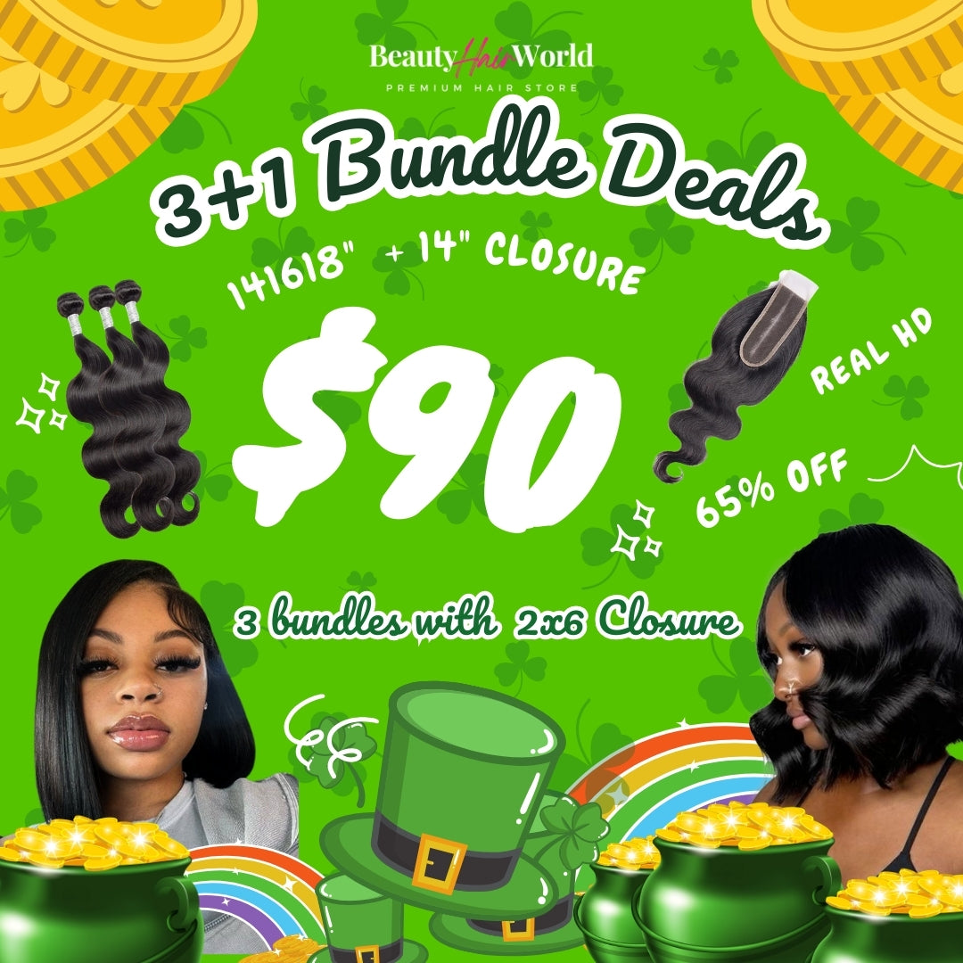 Spring Special 💐🌸3 Bundles 141618" with 2x6 Real HD 14" closure