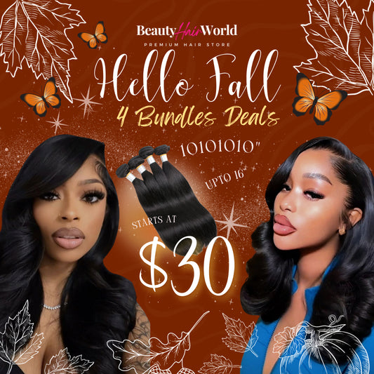Fall Szn Special🍂🍁 4 Bundle Deal 10" to 16" Inch l 10A Straight, Bodywave, Deepwave, Jerry Curl