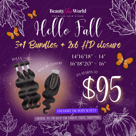 🍂 Fall Special: Bundle Up & Slay Special - 10A 3 Bundles with 2x6 Real HD Closure 🍁