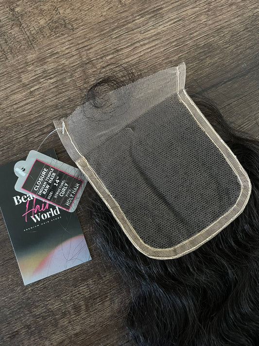 4x4 Lace Closure | RAW HAIR Indian Temple | Curly