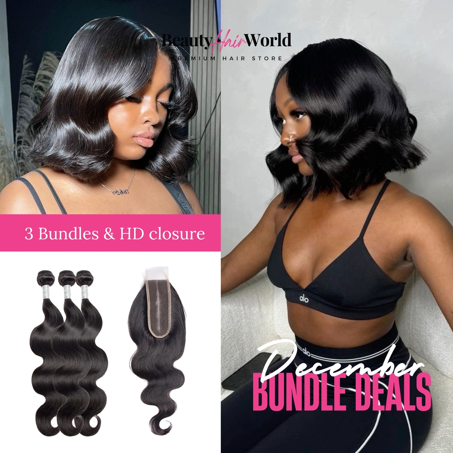 Holiday Bob Special 3 Bundles with Real HD closure