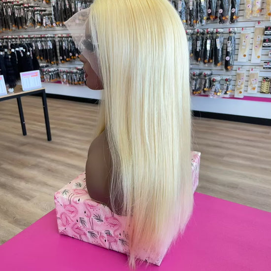 613 Blonde Straight 13x4 Transparent Lace Front Wig