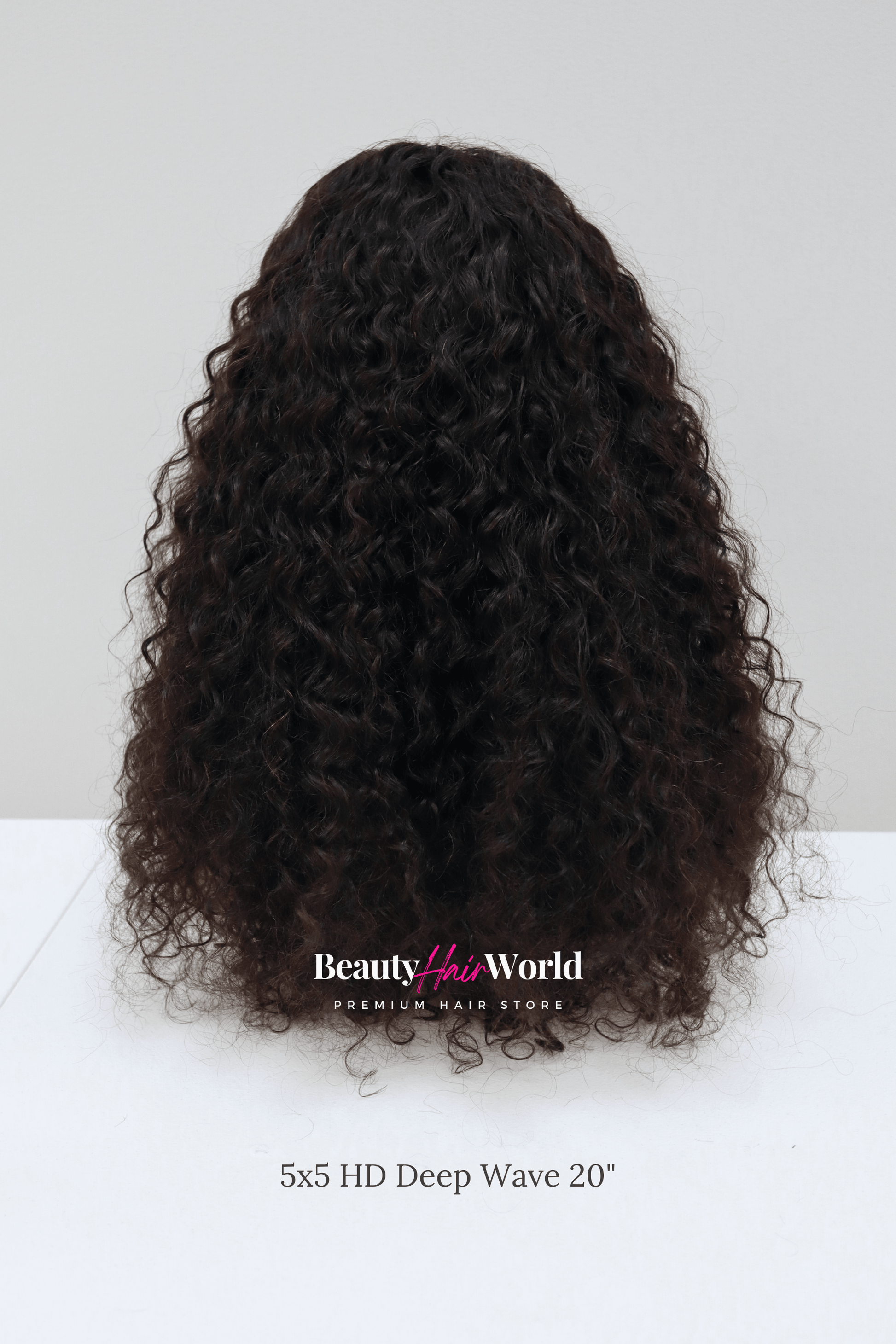 Glueless HD LACE WIG 5X5 DEEP CURLY #1B