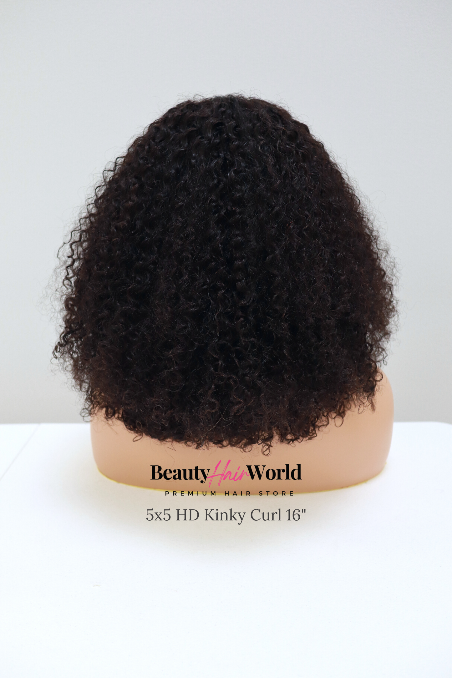 GLUELESS HD LACE WIG 5X5 KINKY CURL #1B