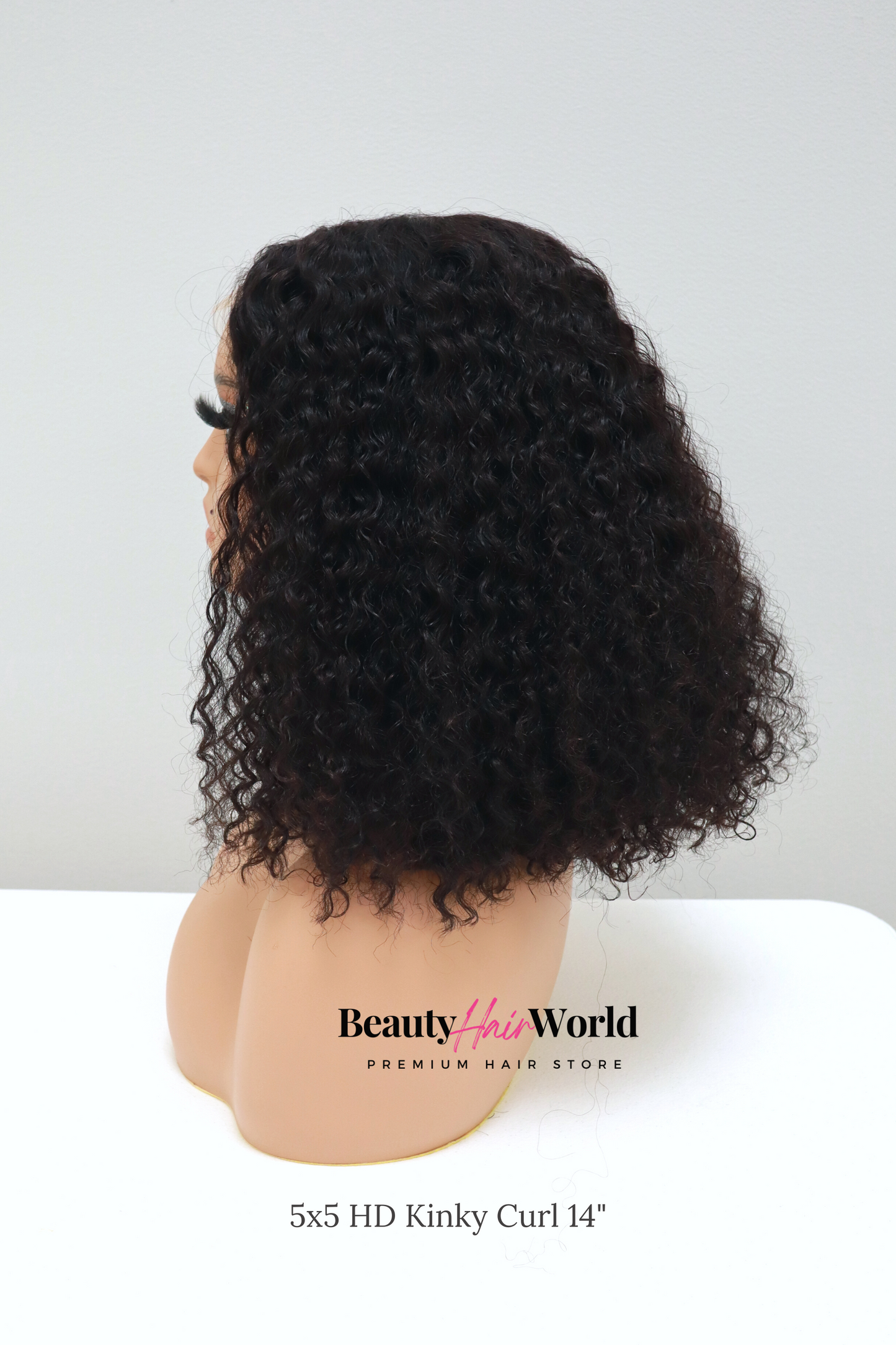 GLUELESS HD LACE WIG 5X5 KINKY CURL #1B