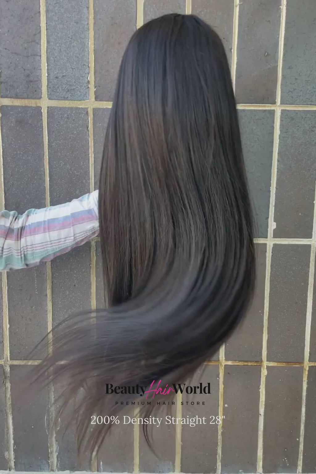 200% Density Free Part 13X4 Frontal Wigs STRAIGHT-#1B