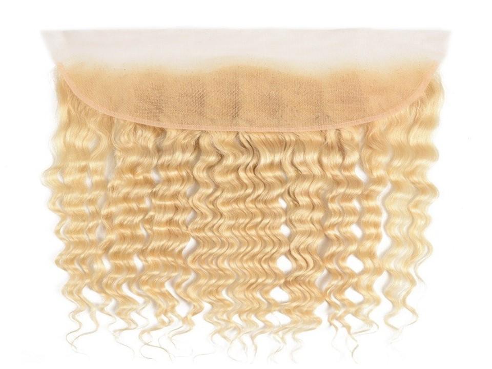 100% Indian Temple 613 Blonde | 13x4 Lace Frontal | Curly